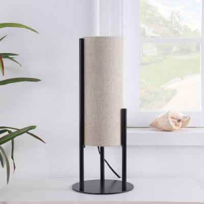 Modern Upright Beige Linen Drum