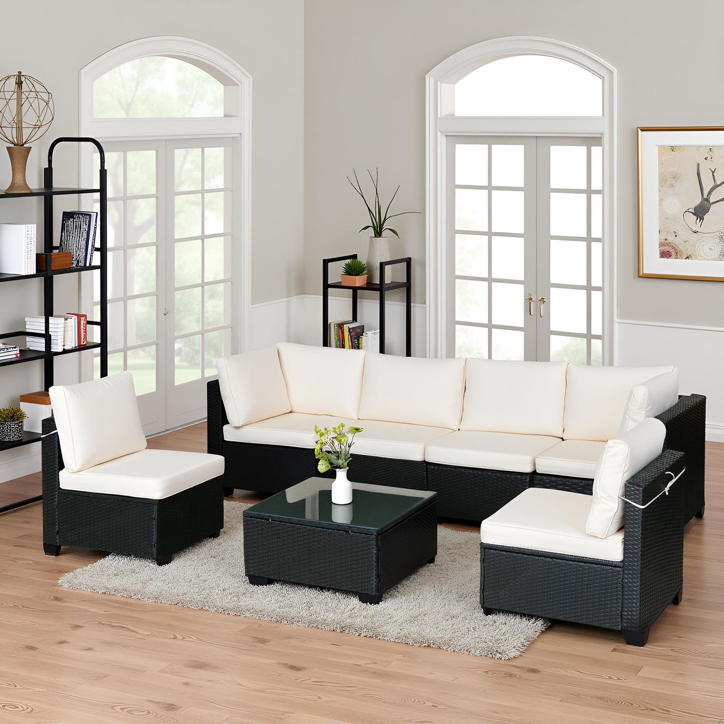 Seven Piece Sofa Set Table With Sofa Chair