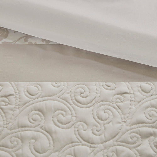 Embroidered 8 Piece Comforter Set Neutral King