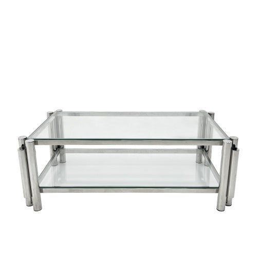 Modern Stainless Steel Coffee Table Set Set Of 3