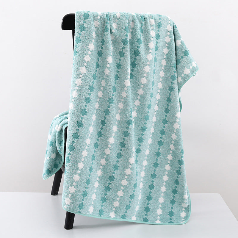 Wide Stripe Dark Stripe Coral Velvet Printing Towels Suit