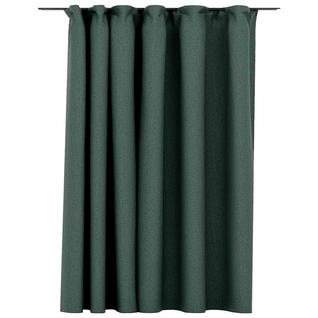 Green Blackout Curtain with Hooks
