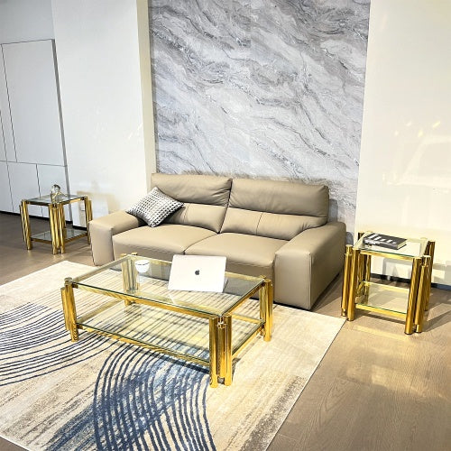 Modern Stainless Steel Coffee Table Set Set Of 3