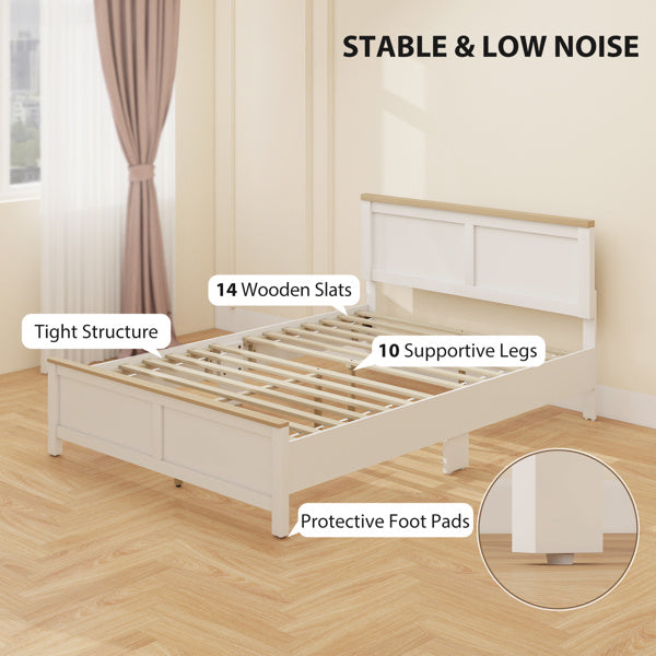 Queen Platform Bed Frame With Headboard And Footboard