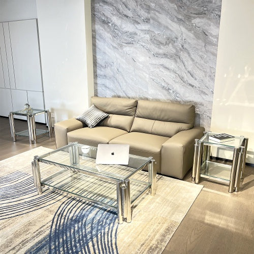 Modern Stainless Steel Coffee Table Set Set Of 3