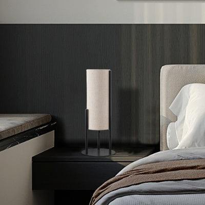 Modern Upright Beige Linen Drum