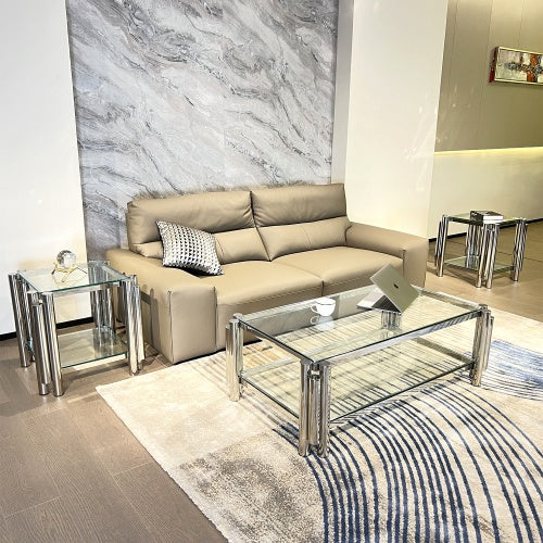 Modern Stainless Steel Coffee Table Set Set Of 3