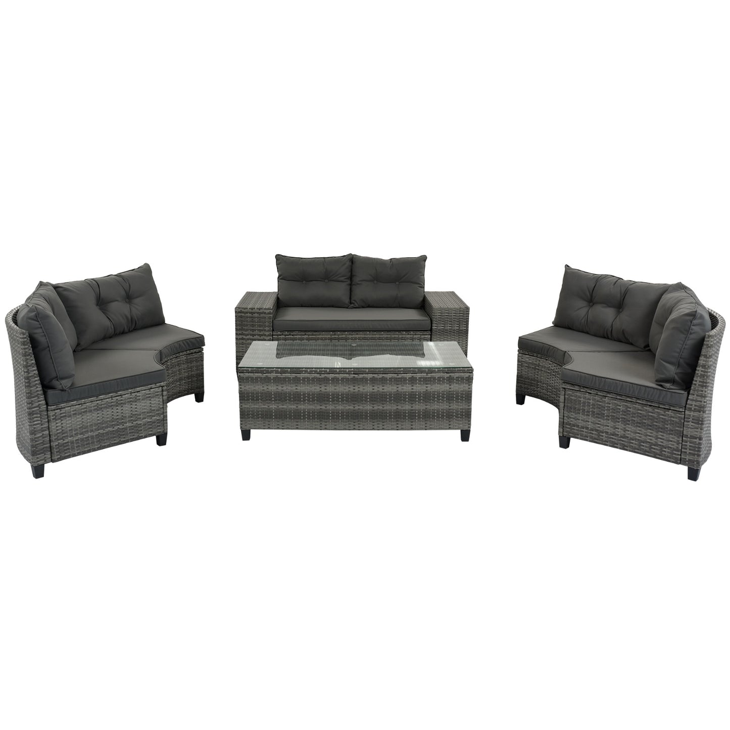 8 Piece Outdoor Wicker Round Sofa Set
