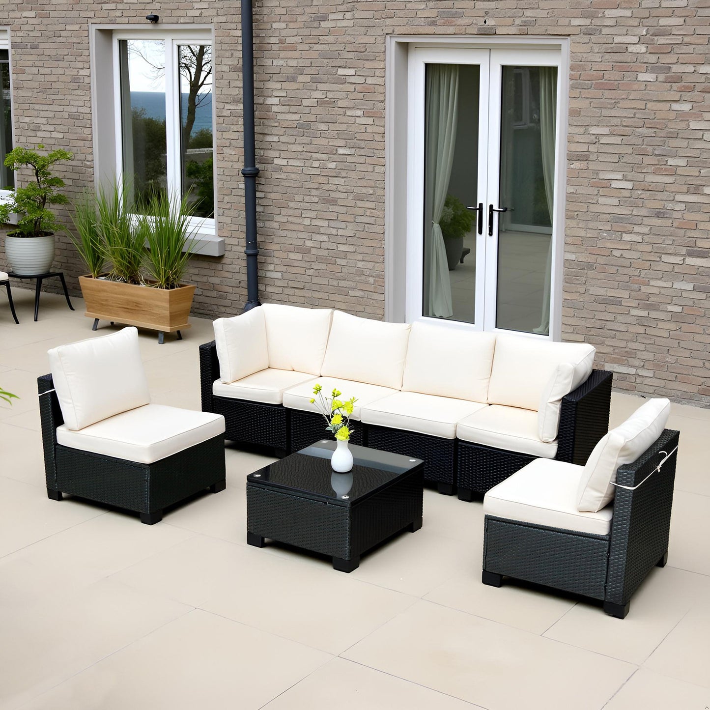 Seven Piece Sofa Set Table With Sofa Chair