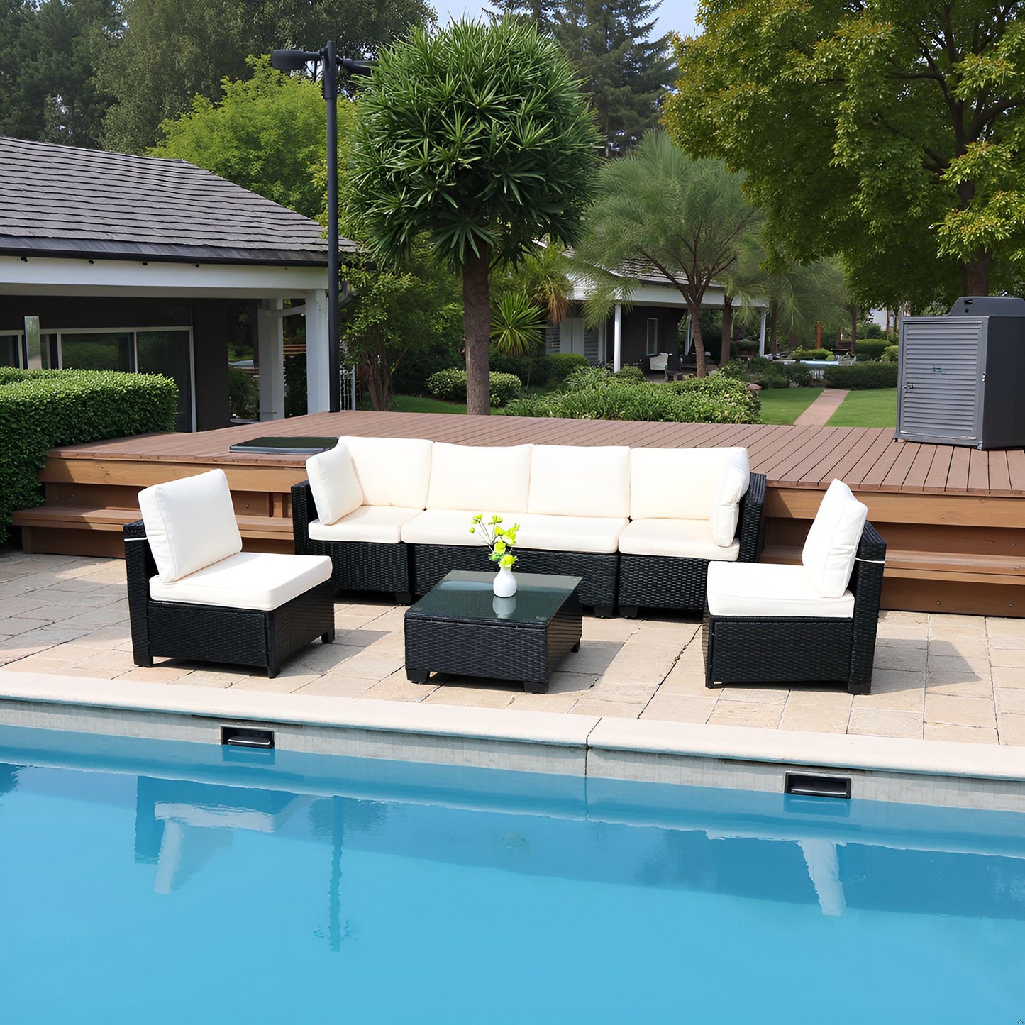 Seven Piece Sofa Set Table With Sofa Chair
