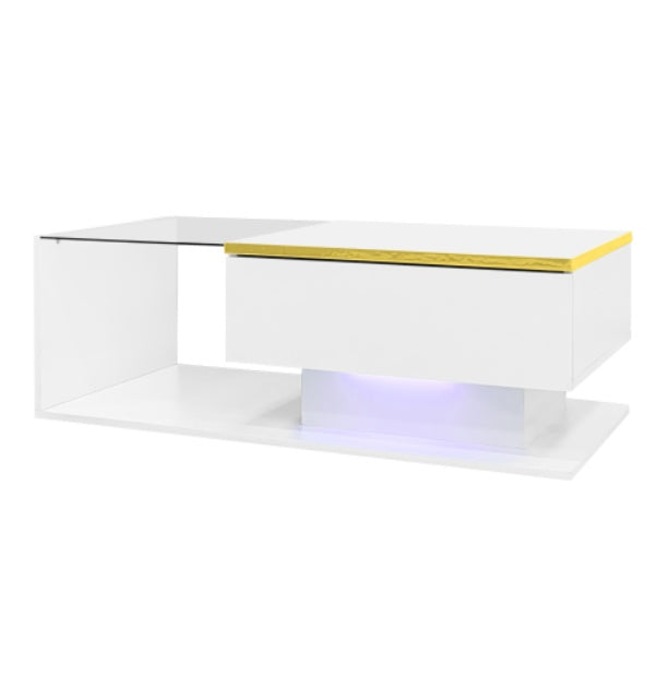 Long Coffee Table, High-Gloss White.