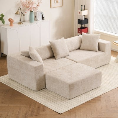 Modular Cross section With L-shaped Lounge Chair / Cloud Sofa
