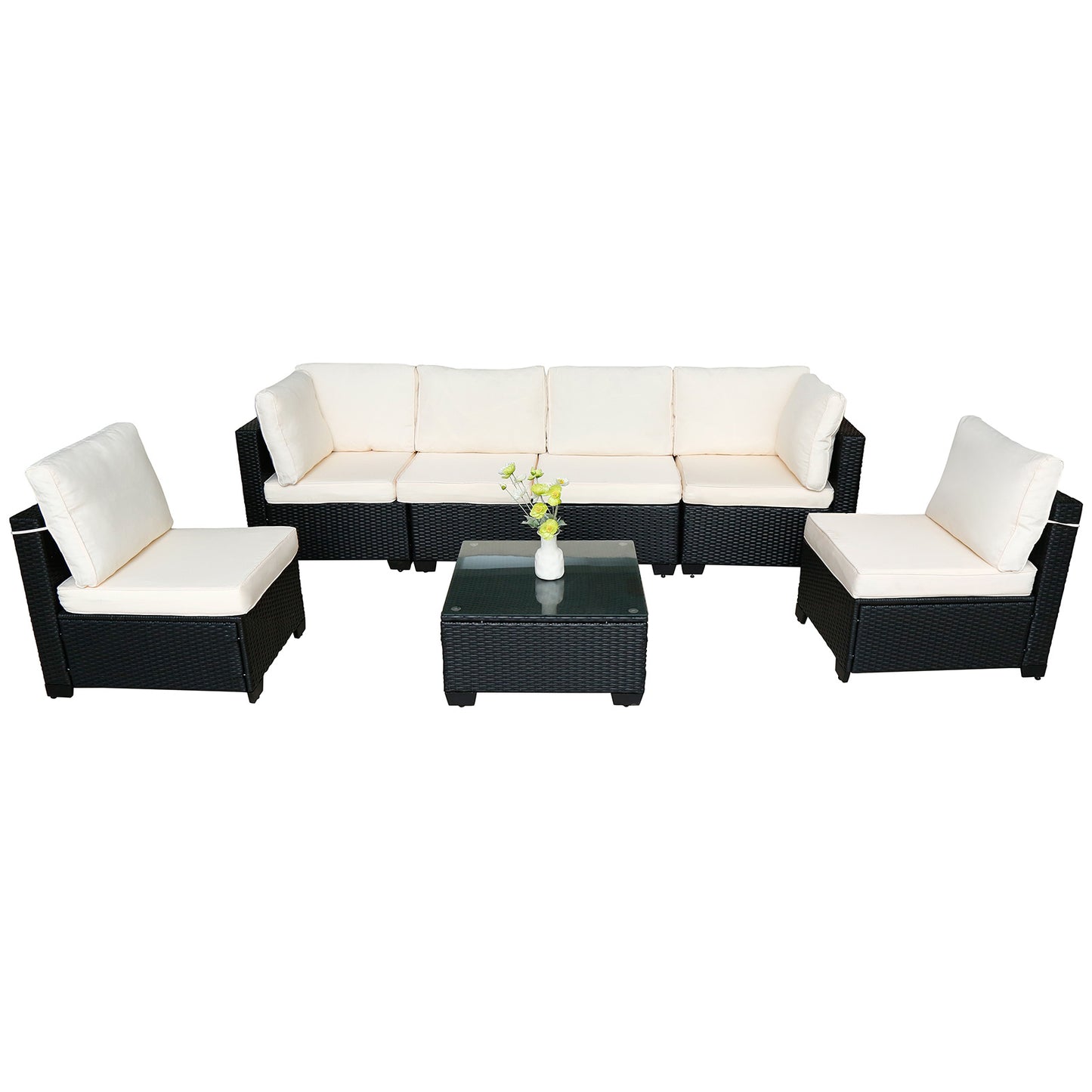 Seven Piece Sofa Set Table With Sofa Chair