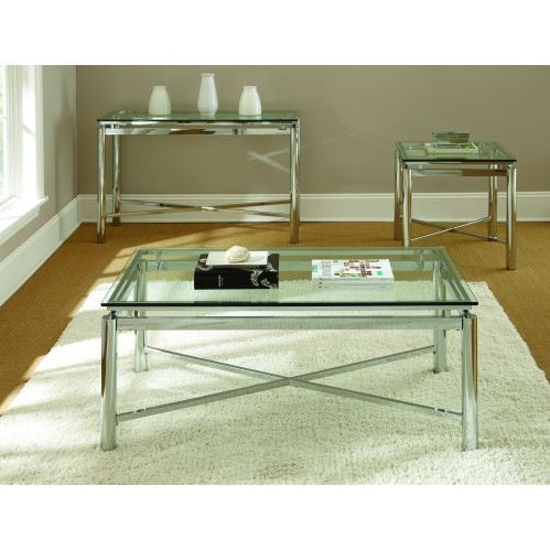 Coffee Table  Clear/ Stainless Steel Arms