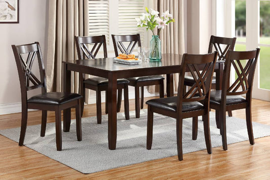 7 piece Dining Set Dining/ Table 6 Side Chairs Clean Espresso finish