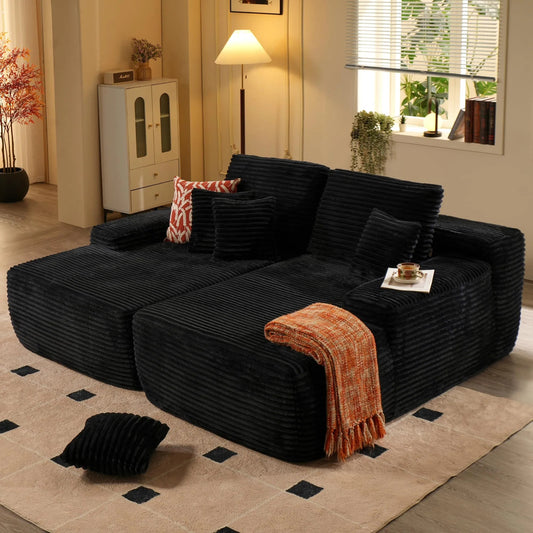 Oversized Double Lounge Chaise,Cloud Plush Sofa Bed