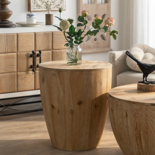Vintage Style Bucket Shaped Coffee Table Set
