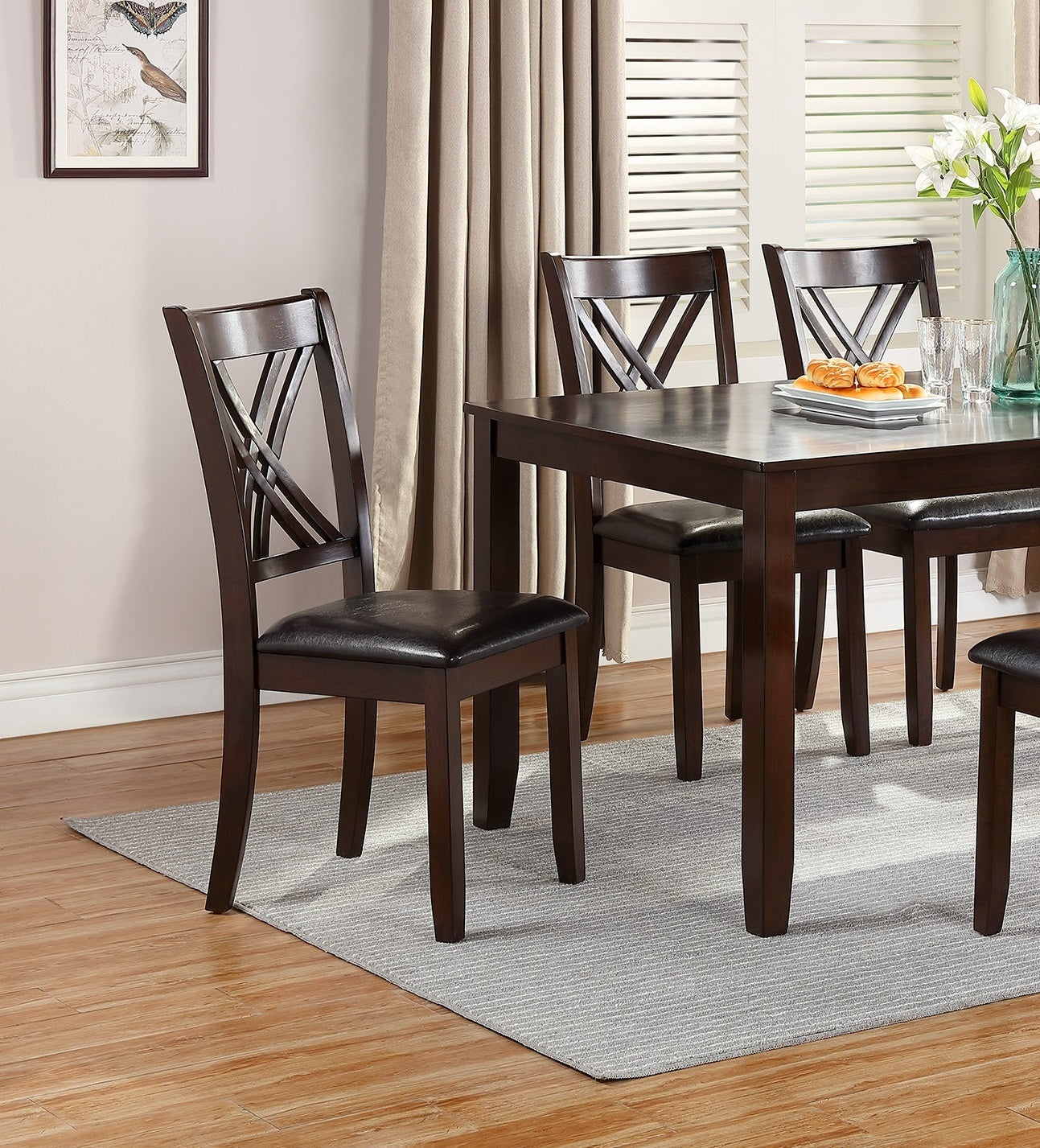 7 piece Dining Set Dining/ Table 6 Side Chairs Clean Espresso finish