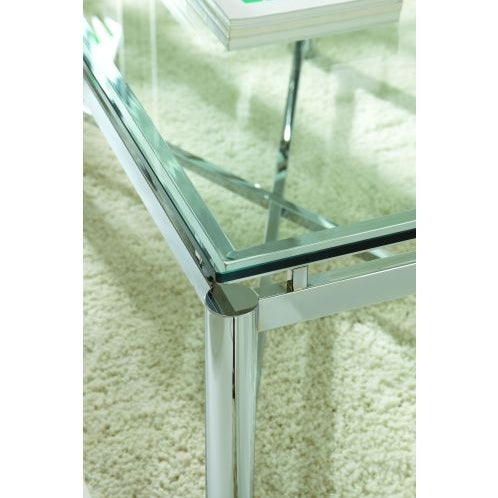 Coffee Table  Clear/ Stainless Steel Arms