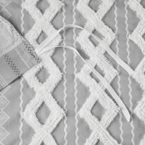 Full Queen Cotton Printed Duvet Cover Set With Chenille