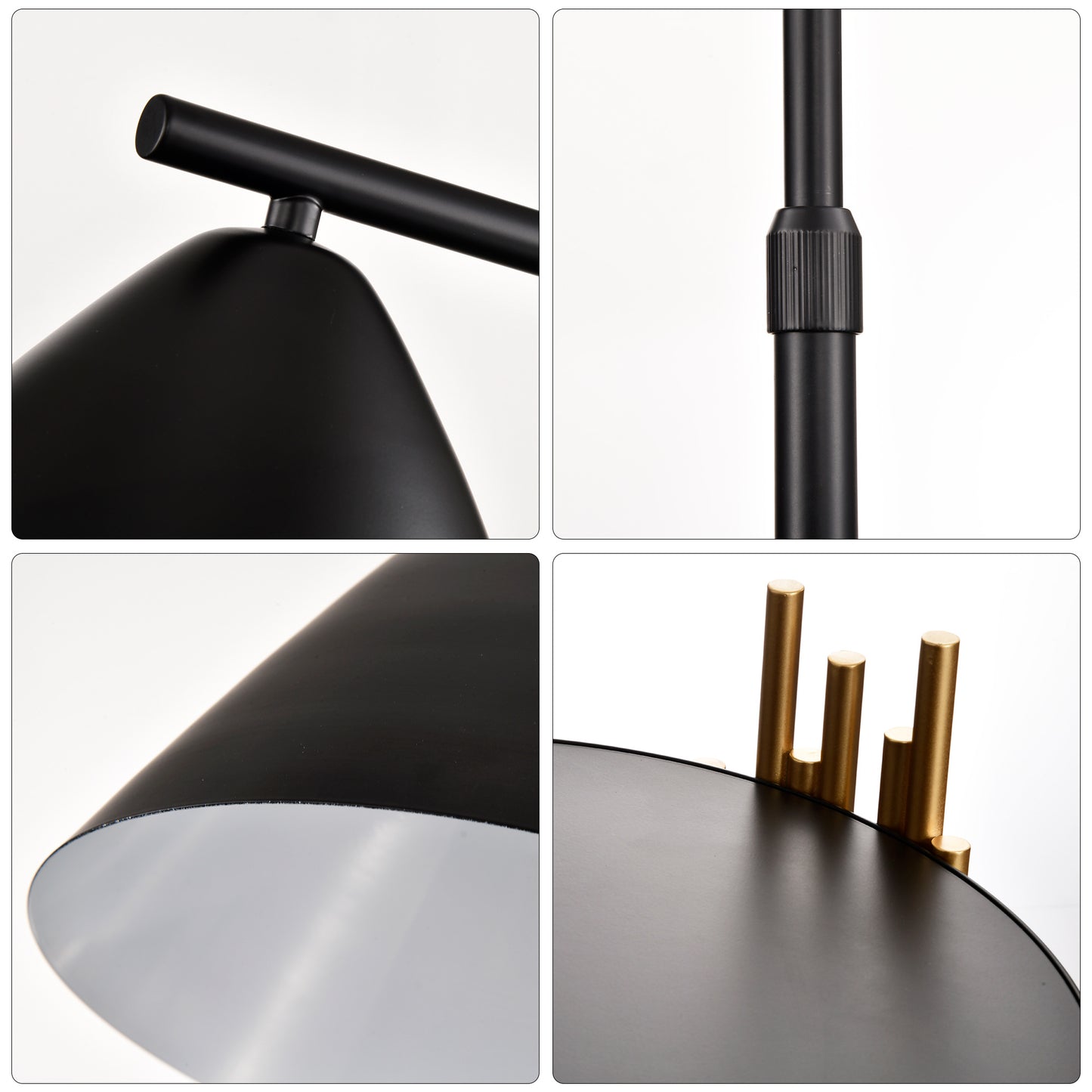 Luxury Shelves Floor Lamp For Living Room With Metal Lampshade