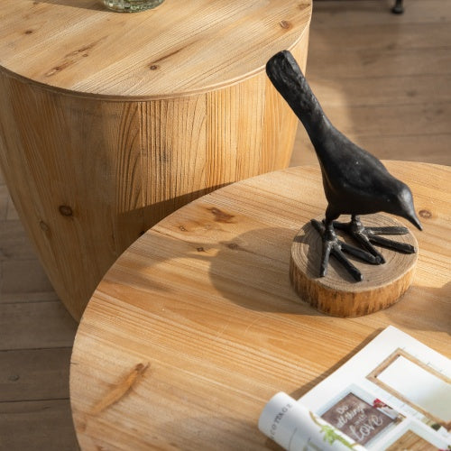 Vintage Style Bucket Shaped Coffee Table Set