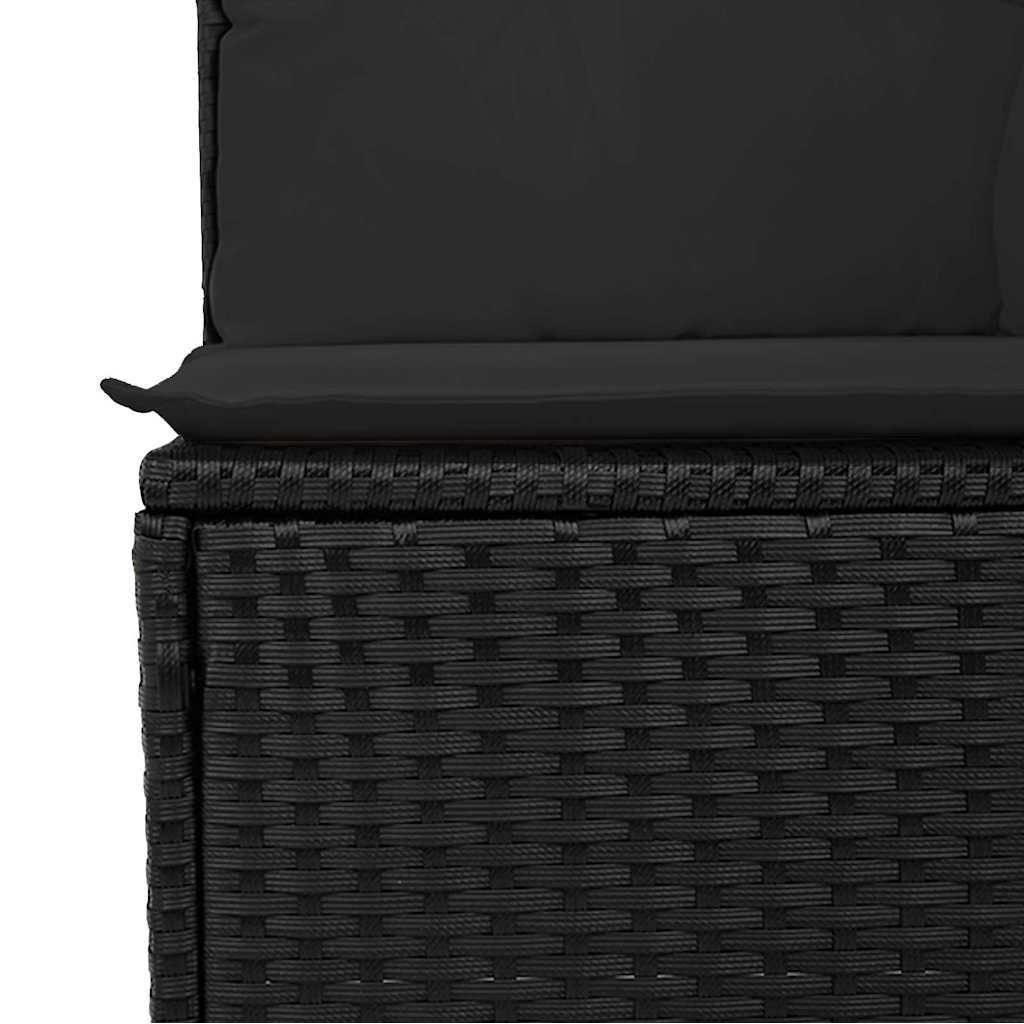 Garden Sofa Set with Cushions 13 piece Black Poly Rattan