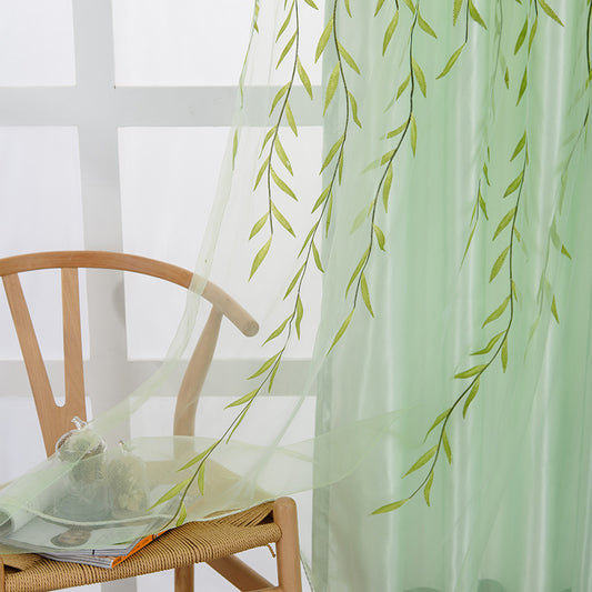 Transparent Vine Printed Curtains