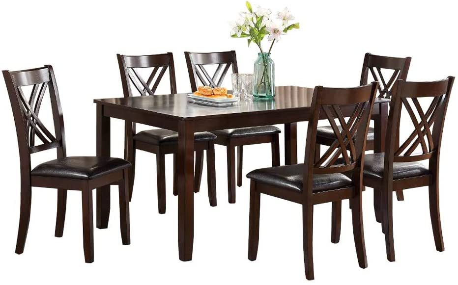 7 piece Dining Set Dining/ Table 6 Side Chairs Clean Espresso finish