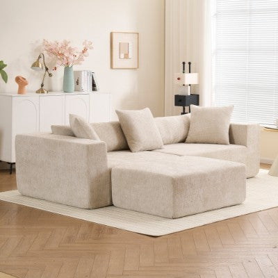 Modular Cross section With L-shaped Lounge Chair / Cloud Sofa