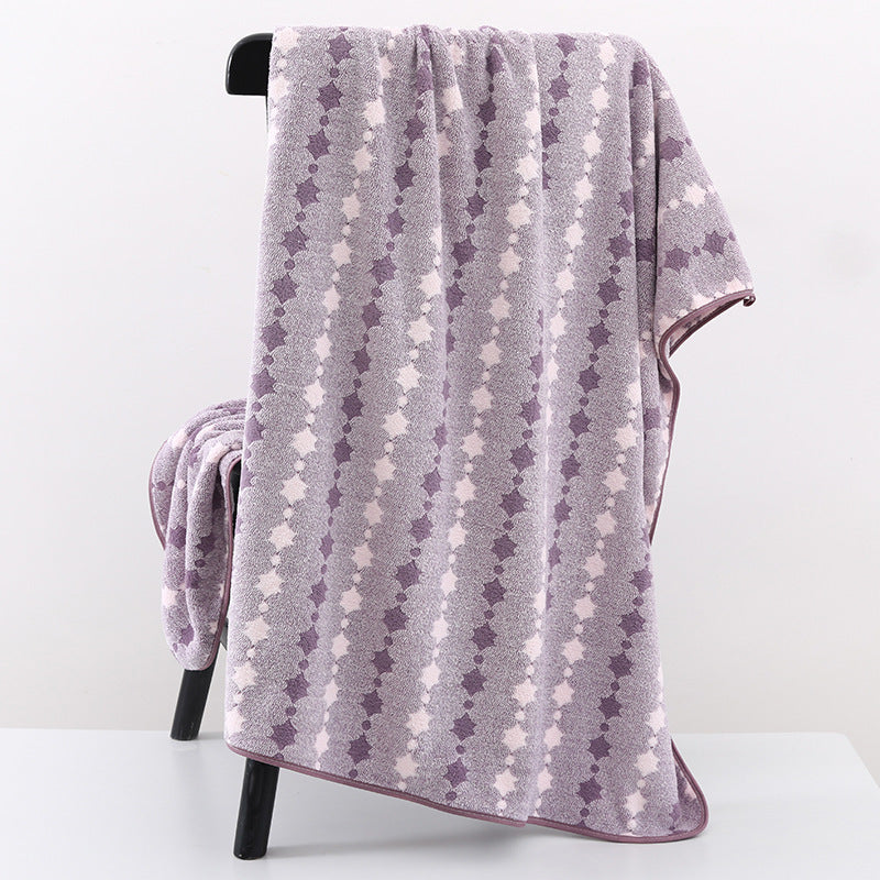 Wide Stripe Dark Stripe Coral Velvet Printing Towels Suit