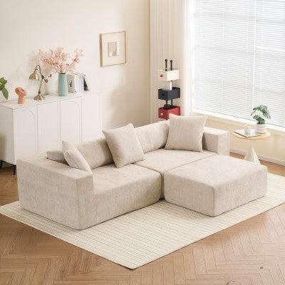 Modular Cross section With L-shaped Lounge Chair / Cloud Sofa