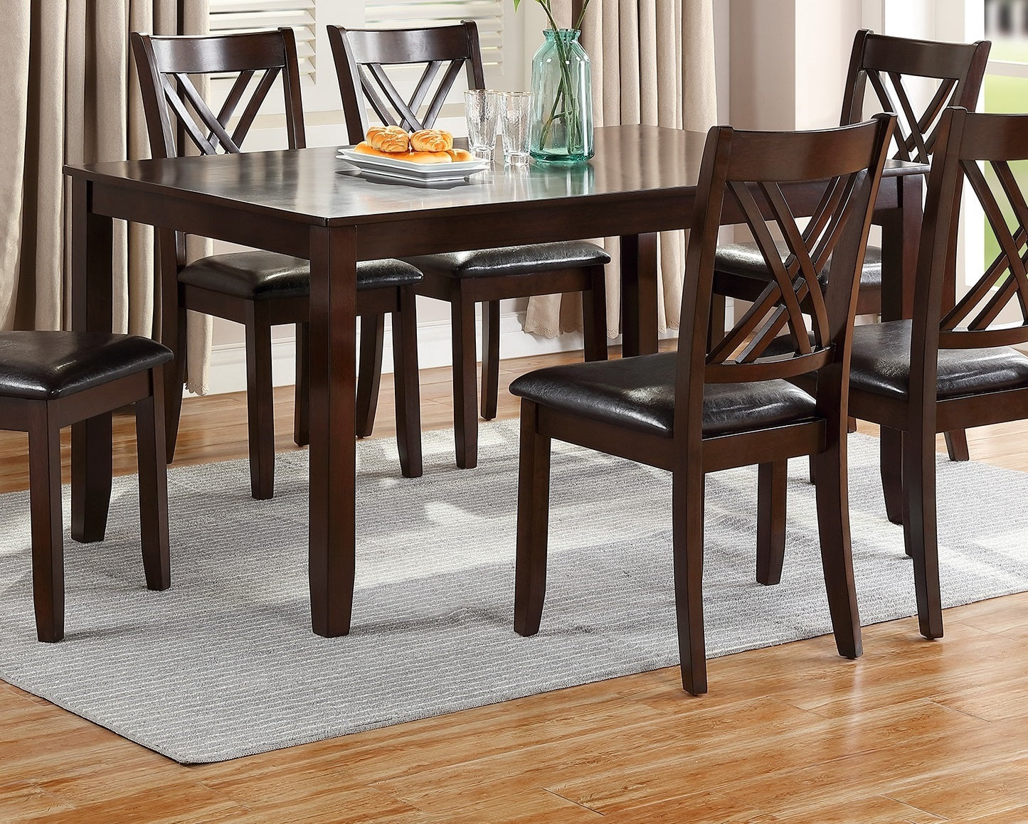 7 piece Dining Set Dining/ Table 6 Side Chairs Clean Espresso finish