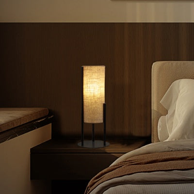 Modern Upright Beige Linen Drum
