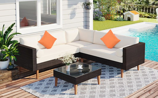 4 Piece Outdoor Wicker Sofa Set