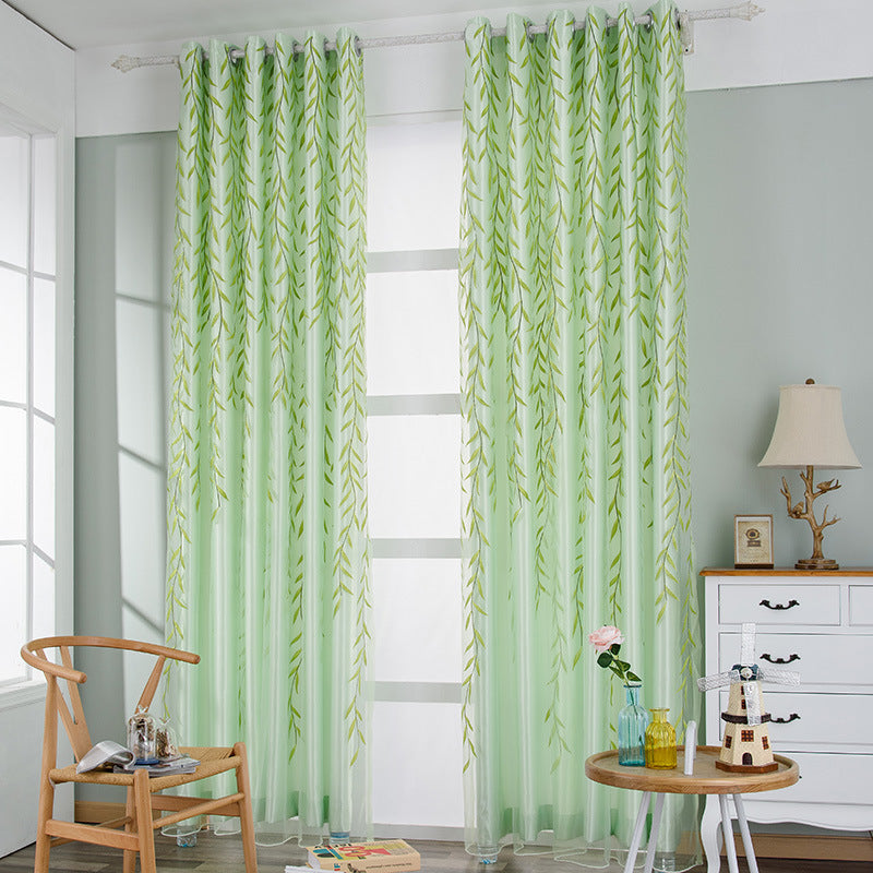 Transparent Vine Printed Curtains