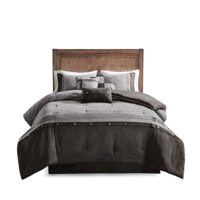 7 Piece Faux Suede Comforter Set