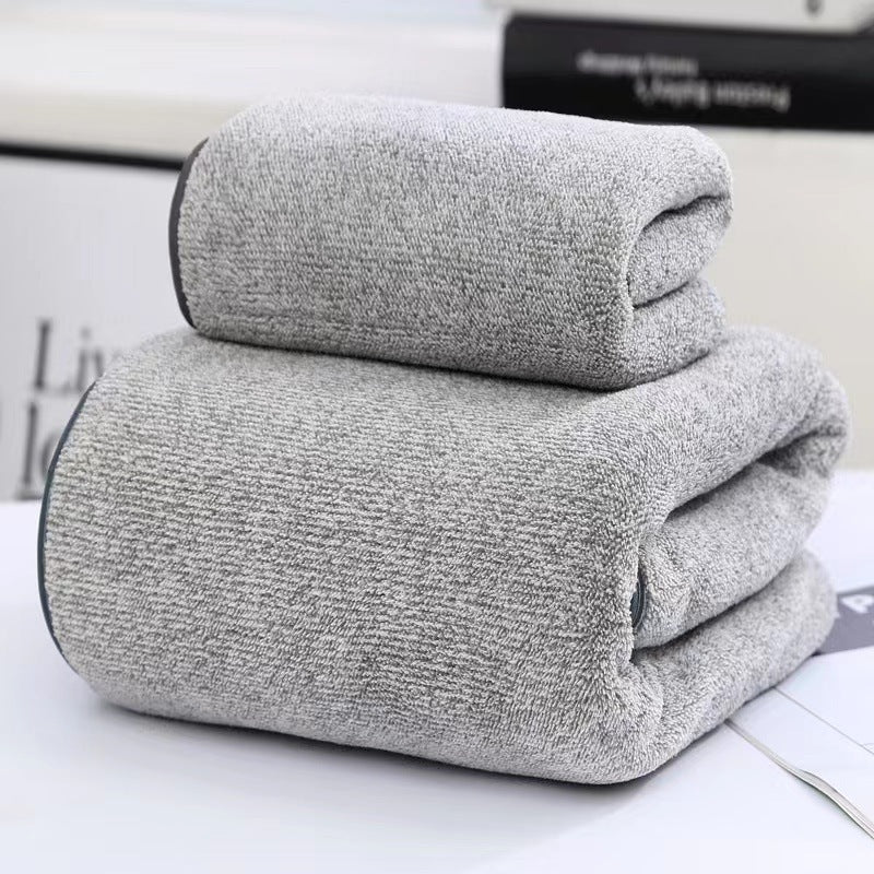 Wide Stripe Dark Stripe Coral Velvet Printing Towels Suit