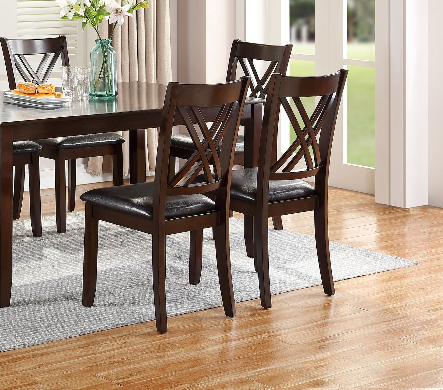 7 piece Dining Set Dining/ Table 6 Side Chairs Clean Espresso finish